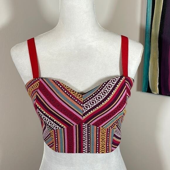 Gianni Bini aztec inspired corset festival top/crop top - Picture 1 of 9